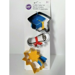 Wilton 美國惠爾通餅乾模 模範生畢業組3件組Wilton 2308-1491 學士帽/畢業證書/勳章 3-Piece Graduation Cookie Cutter Set Wilton 美國惠爾通餅乾模 模範生畢業組3件組Wilton 2308-1491 學士帽/畢業證書/勳章 3-Piece Graduation Cookie Cutter Set